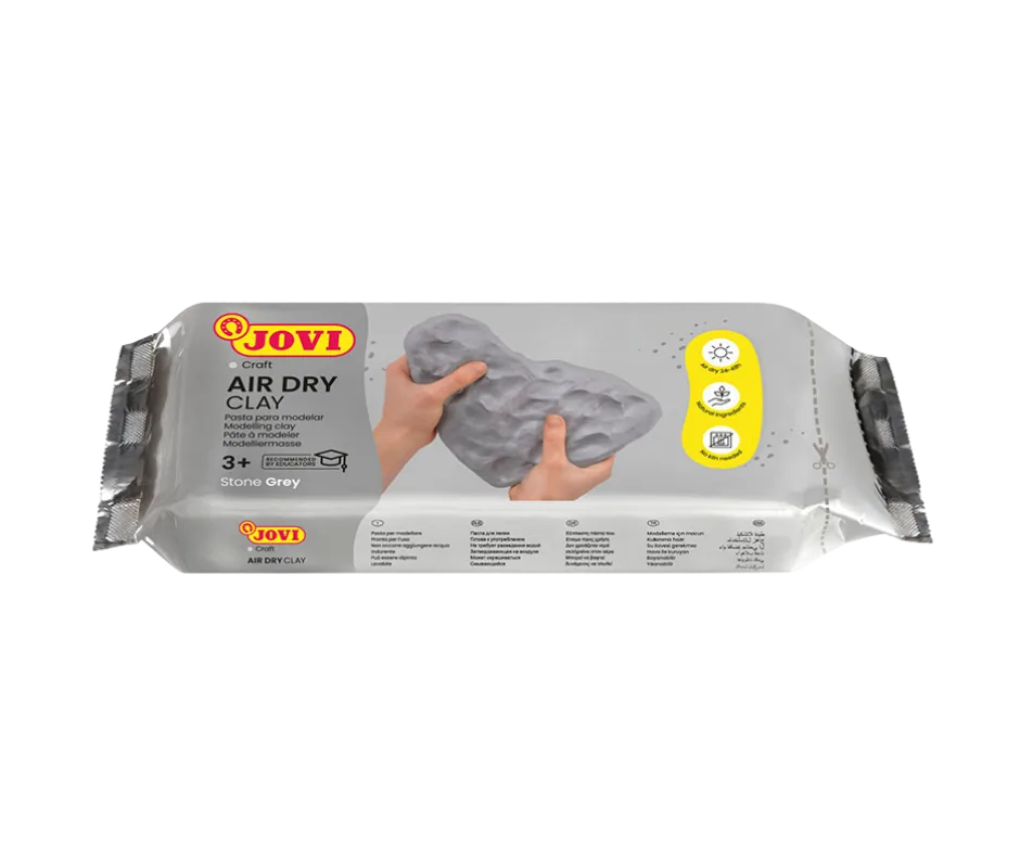 JOVI air dry clay 500g stone grey — matte modern finish